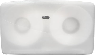 SoNeat Jumbo Roll Toilet Paper Holder - Twin Plastic Toilet Paper Storage, Space-Saving & Wall Mounted Tissue Dispenser for Commercial & Public Restrooms, Holds 2 Jumbo Roll Toilet Paper, White