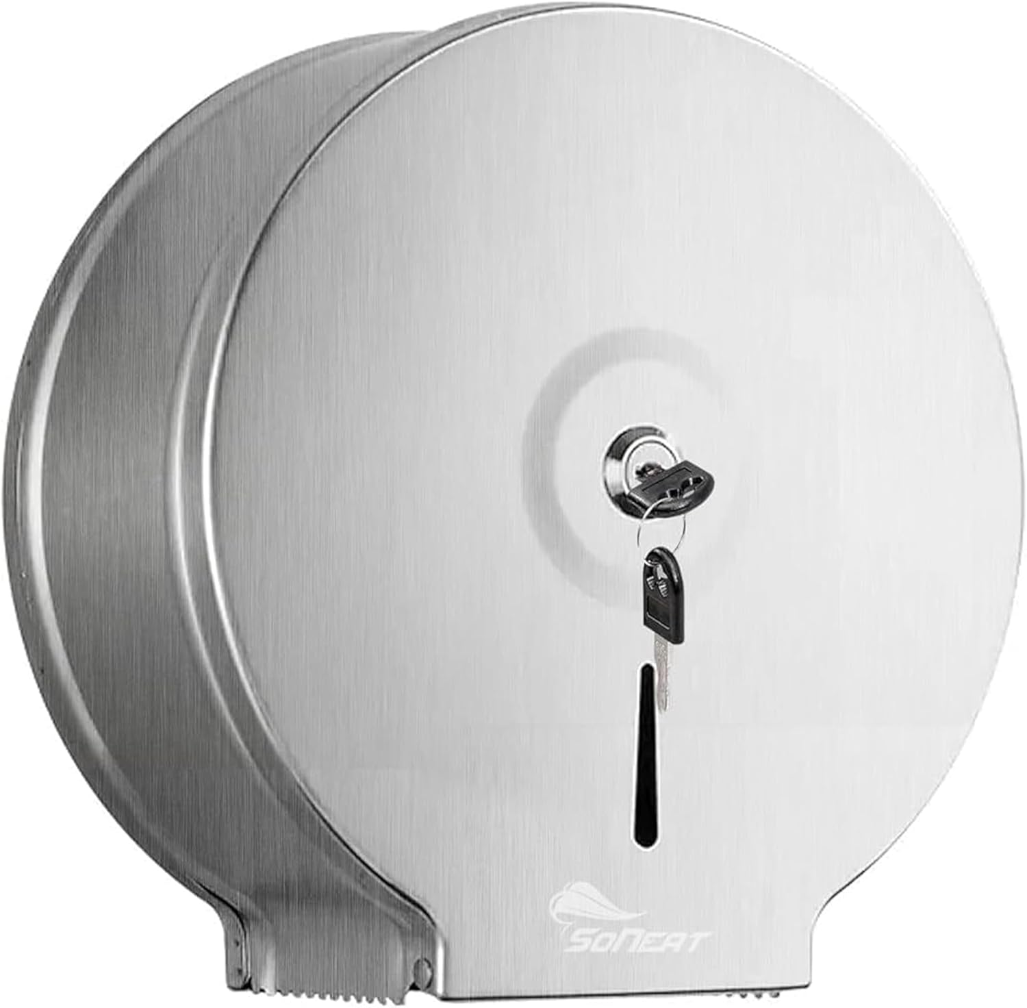SoNeat Jumbo Roll Toilet Paper Dispenser - Heavy Duty 304-Grade Stainless Steel Toilet Paper Holder Wallmount for Commercial & Public Restrooms, Space-Saving Bathroom Accessories with Lock Key