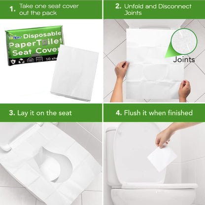 SoNeat Thick Disposable Toilet Seat Covers for Travel - 30 Sheets of XL Covers Disposable Flushable Travel Toilet Seat Cover, Toilet Seat Covers Disposable Kids Adults, Disposable Toilet Seat Cover