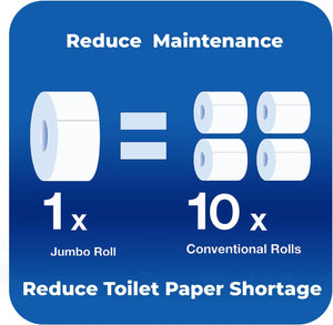 SoNeat 3-Ply Jumbo Toilet Paper Rolls, 9” Commercial Bathroom Tissue Paper, 600 Ft. Long, Compatible with Standard Jumbo Toilet Dispenser, Commercial Toilet Paper Rolls, 9-inch Jumbo Roll Toilet Paper