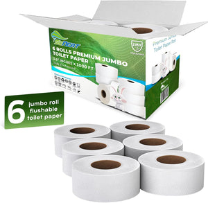 SoNeat 2-Ply Jumbo Toilet Paper Rolls, 9” Commercial Bathroom Tissue Paper, 1000 Ft. Long, Compatible with Standard Jumbo Toilet Dispenser Commercial Toilet Paper Rolls, 9-inch Jumbo Roll Toilet Paper