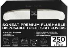 Load image into Gallery viewer, Disposable Toilet Seat Covers - 250 Sheets of XL Half-Fold Flushable Paper Toilet Seat Cover for Commercial and Public Restrooms, Full Coverage Toilet Seat Liners, 1 Pack