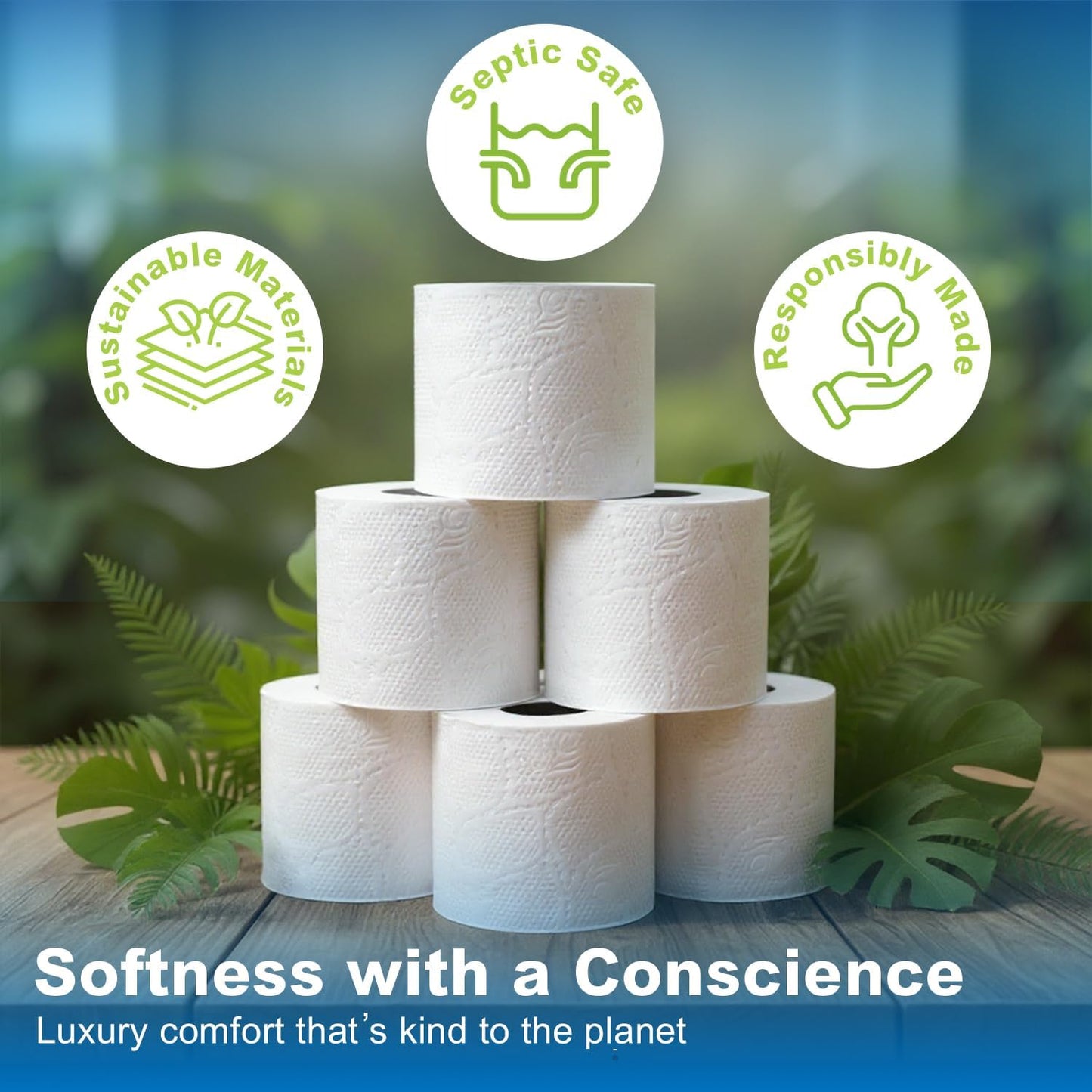 Premium 3-Ply Toilet Paper – 30 Rolls Ultra Soft, Strong, Septic-Safe Commercial Toilet Paer | Super Absorbent Bath Tissue | Ideal for Commercial, Home & RV Use
