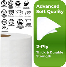 Load image into Gallery viewer, SoNeat 2-Ply Jumbo Toilet Paper Rolls, 9” Commercial Bathroom Tissue Paper, 1000 Ft. Long, Compatible with Standard Jumbo Toilet Dispenser Commercial Toilet Paper Rolls, 9-inch Jumbo Roll Toilet Paper