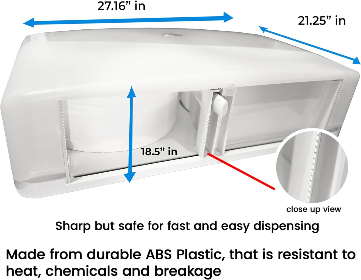 SoNeat Jumbo Roll Toilet Paper Holder - Twin Plastic Toilet Paper Storage, Space-Saving & Wall Mounted Tissue Dispenser for Commercial & Public Restrooms, Holds 2 Jumbo Roll Toilet Paper, White