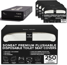 Load image into Gallery viewer, Disposable Toilet Seat Covers - 1000 Sheets of XL Half-Fold Flushable Paper Toilet Seat Cover for Commercial and Public Restrooms, Full Coverage Toilet Seat Liners, 4 Packs of 250