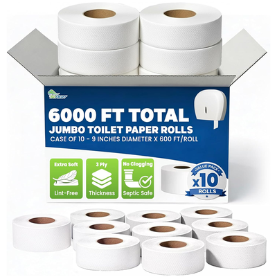 3-Ply Jumbo Rolls - 10 Pack