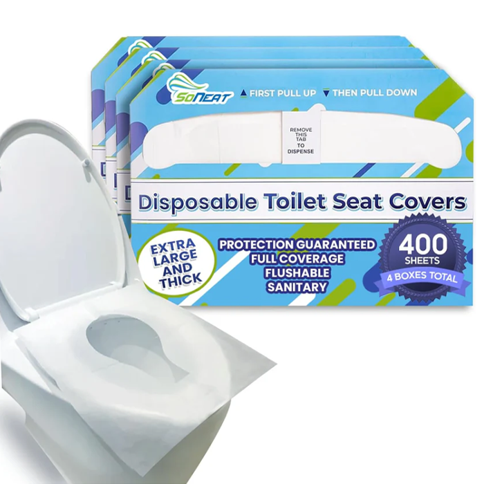 4-Pack Half-Fold Toilet Seat Cover