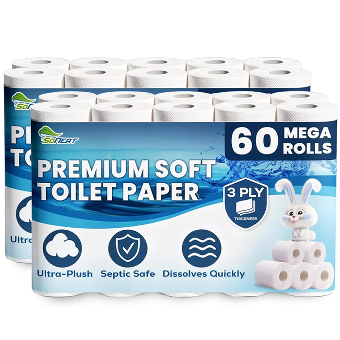 3-Ply Toilet Paper – 60 Rolls