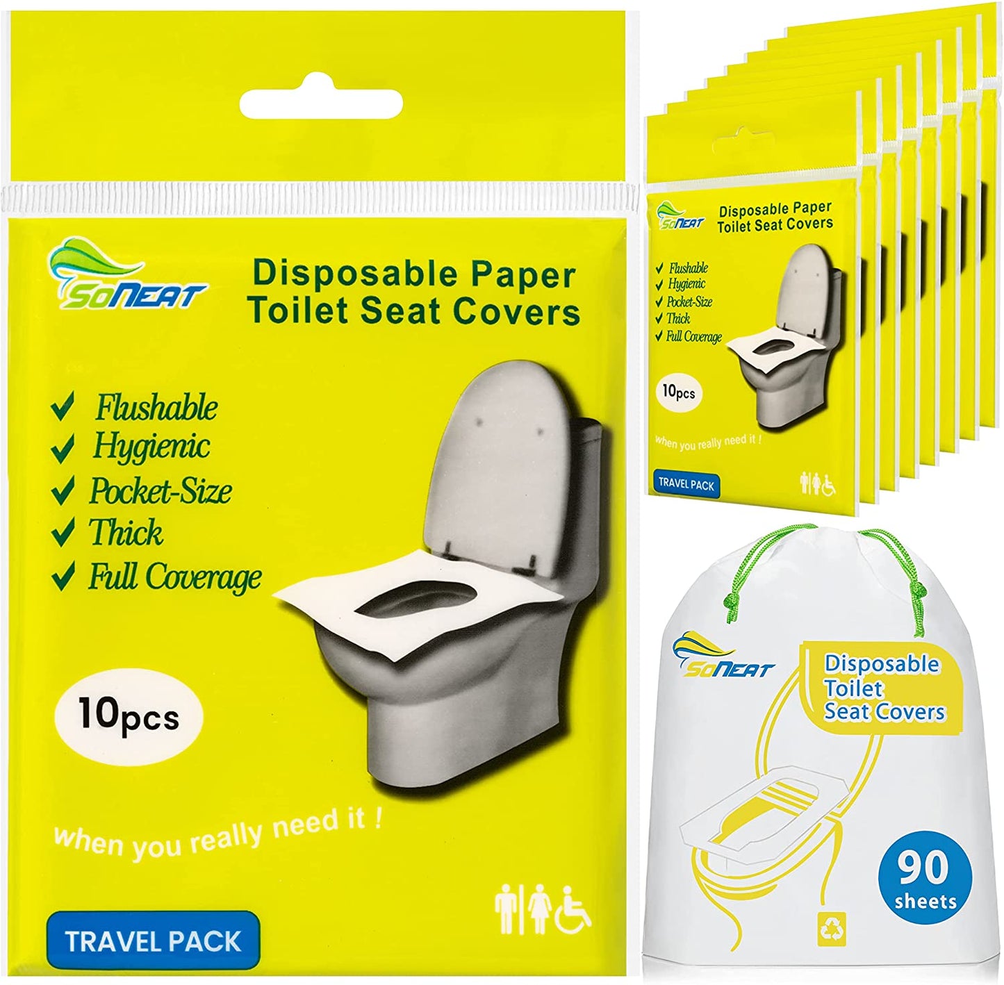 Disposable toilet seat covers - XL (90 Sheets)