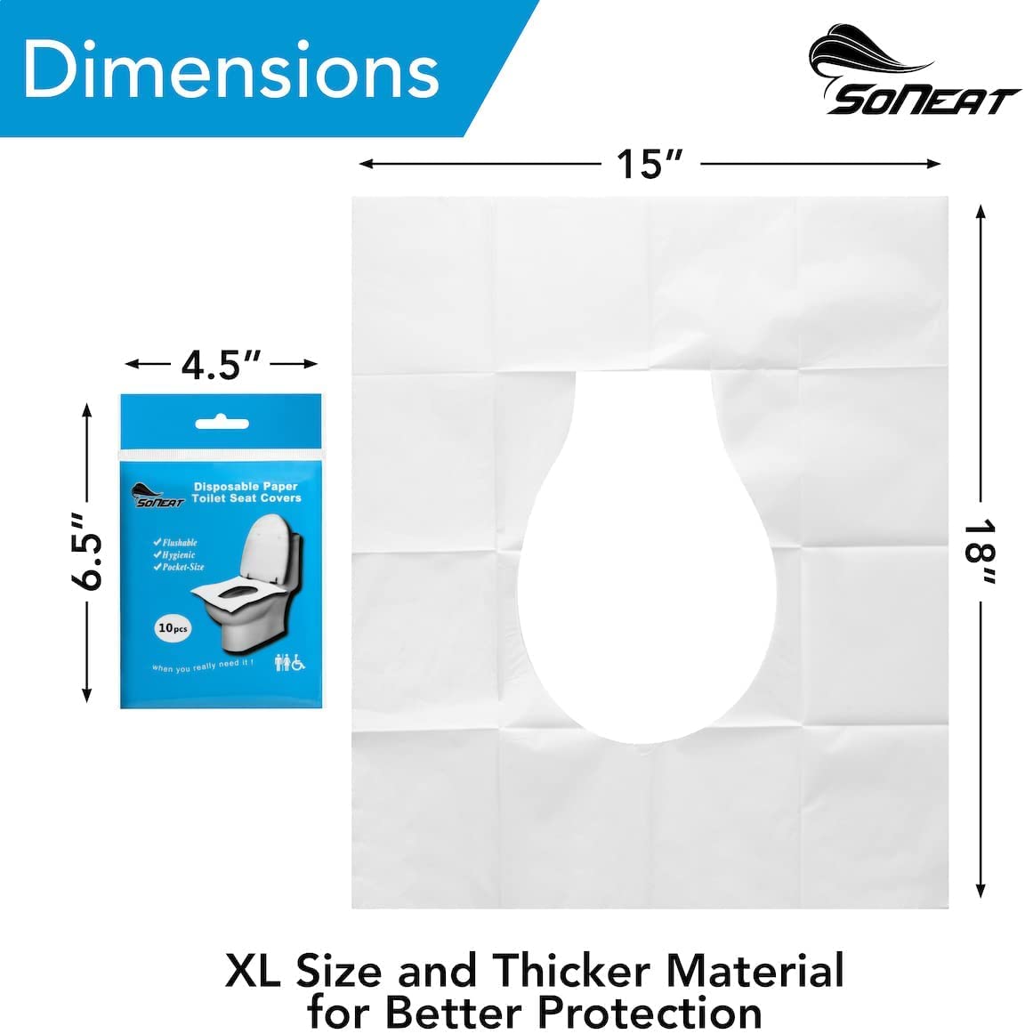 50 Disposable XL Toilet Seat Covers