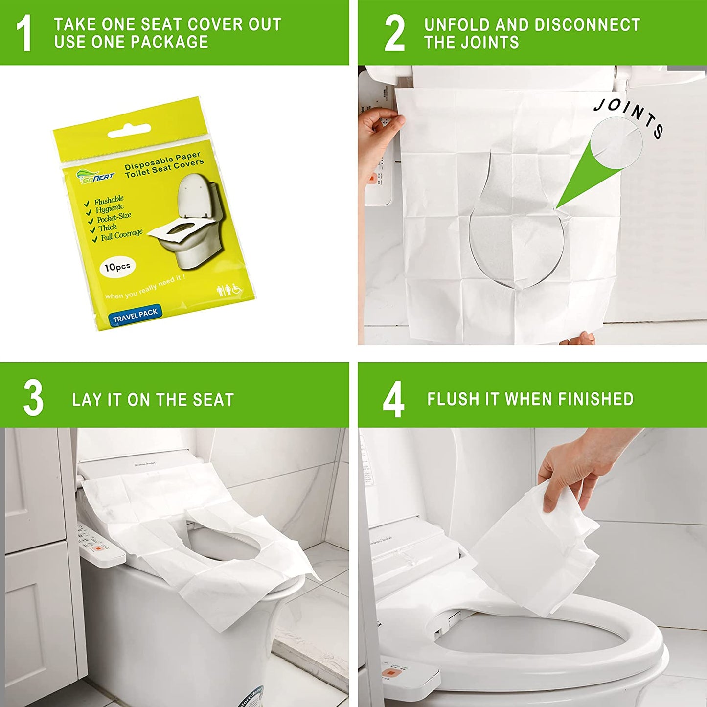 Disposable toilet seat covers - XL (120 Sheets)