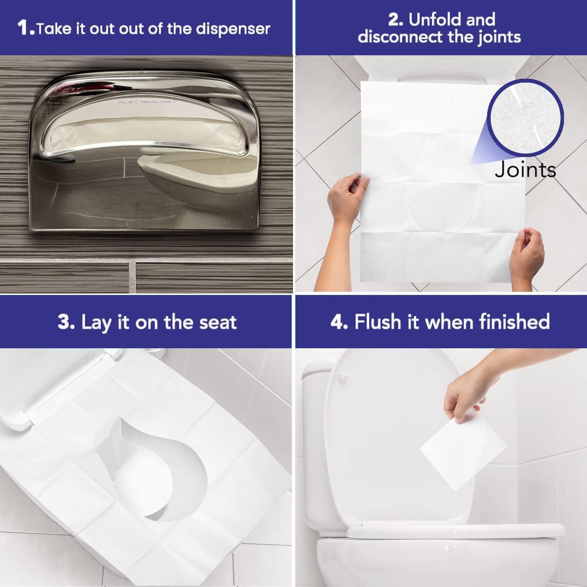 SoNeat Paper Toilet Seat Covers - Disposable Virgin Paper - 2 Packs of 100 - Half-Fold Toilet Seat Cover - Flushable Paper and Commercial Toilet Seat Cover, Regular