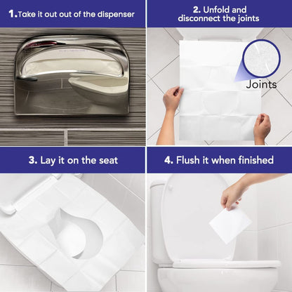 SoNeat Paper Toilet Seat Covers - Disposable Virgin Paper - 4 Packs of 100 - Half-Fold Toilet Seat Cover - Flushable Paper and Commercial Toilet Seat Cover, Regular