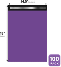 Load image into Gallery viewer, SoNeat Poly Mailers 14.5 x 19 Medium Size Shipping Bags 100 Pack Self Seal Mailing Envelops for Clothing, Accessories and Documents - Purple